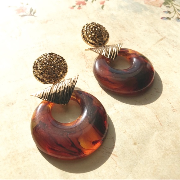 New 80s Inspired Statement Dangle Women Earrings - Picture 2 of 3